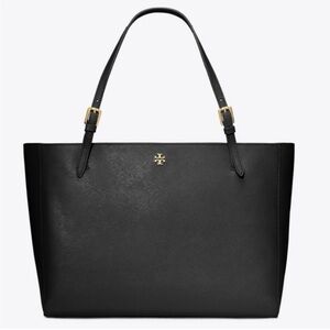Tory Burch Black Tote with Gold Accents